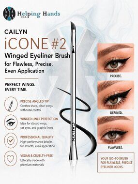 Cailyn iCONE #2 Winged Eyeliner Brush for Flawless, Precise, Even Application